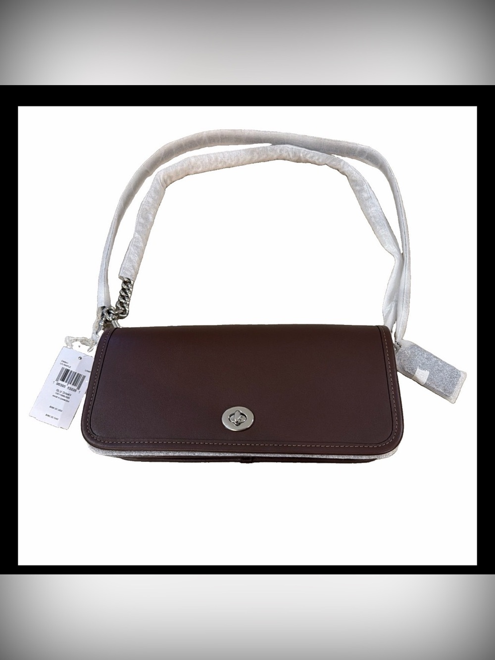 Coach Dinky Shoulder Bag with Chain Strap in Maple Glovetanned Leather CW641 NWT